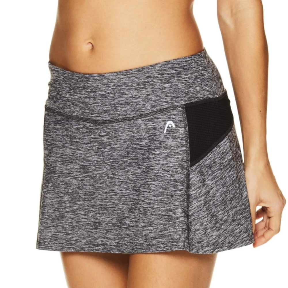 Head Fresh Mesh Black Heather Tennis Skort Nwt L